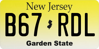 NJ license plate B67RDL