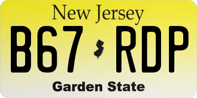 NJ license plate B67RDP