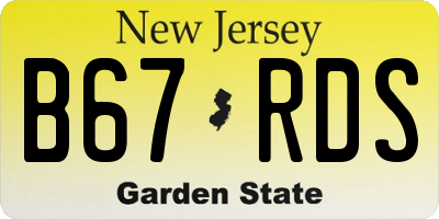 NJ license plate B67RDS