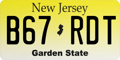 NJ license plate B67RDT