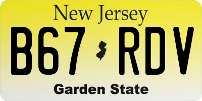 NJ license plate B67RDV