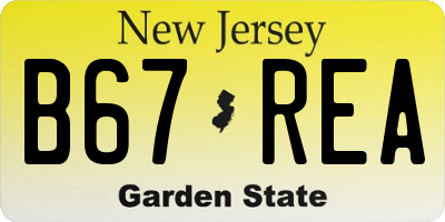 NJ license plate B67REA