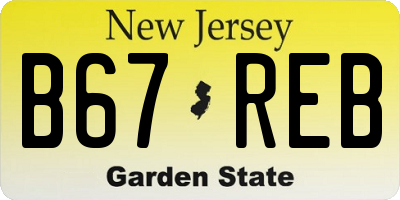 NJ license plate B67REB