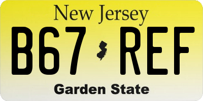 NJ license plate B67REF