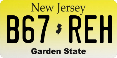 NJ license plate B67REH