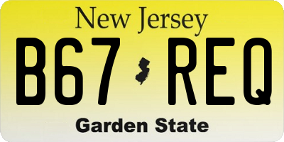 NJ license plate B67REQ