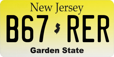 NJ license plate B67RER