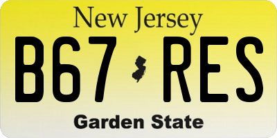 NJ license plate B67RES