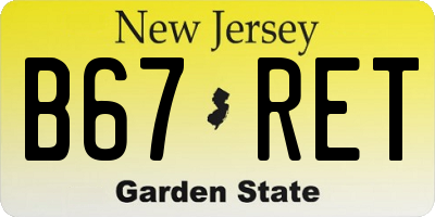NJ license plate B67RET