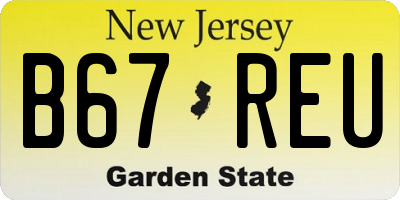 NJ license plate B67REU