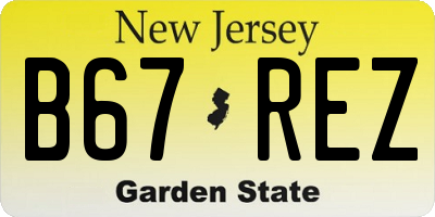 NJ license plate B67REZ