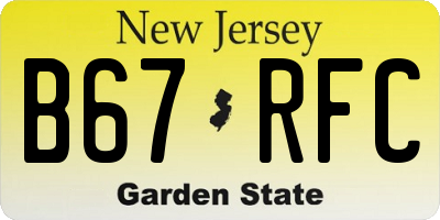 NJ license plate B67RFC