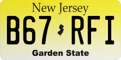 NJ license plate B67RFI