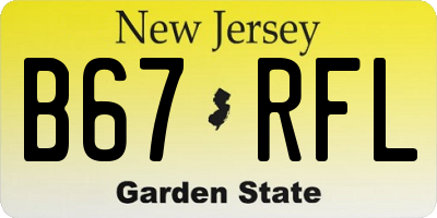 NJ license plate B67RFL