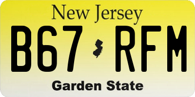 NJ license plate B67RFM