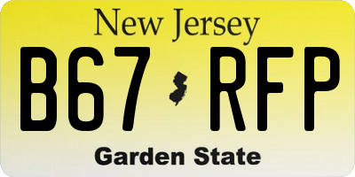 NJ license plate B67RFP