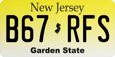 NJ license plate B67RFS