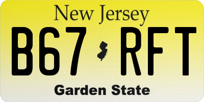 NJ license plate B67RFT