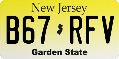 NJ license plate B67RFV