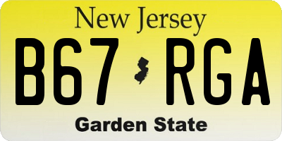 NJ license plate B67RGA
