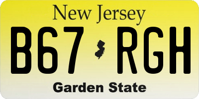 NJ license plate B67RGH