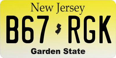 NJ license plate B67RGK