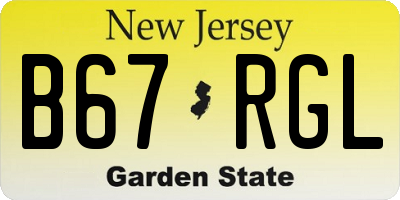 NJ license plate B67RGL