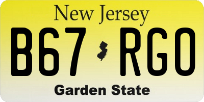 NJ license plate B67RGO