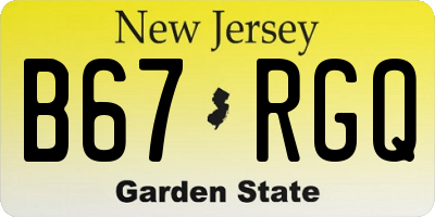 NJ license plate B67RGQ