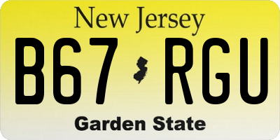 NJ license plate B67RGU