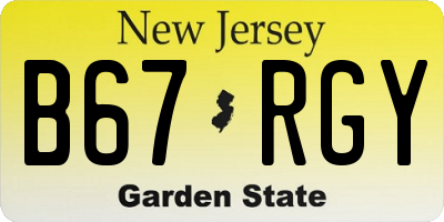 NJ license plate B67RGY