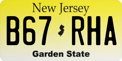 NJ license plate B67RHA
