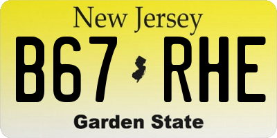 NJ license plate B67RHE