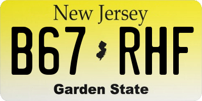 NJ license plate B67RHF