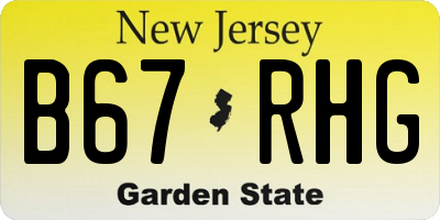 NJ license plate B67RHG
