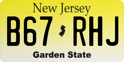 NJ license plate B67RHJ