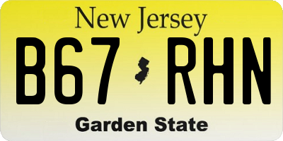 NJ license plate B67RHN