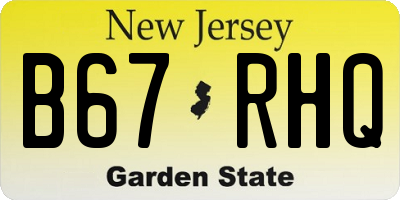 NJ license plate B67RHQ