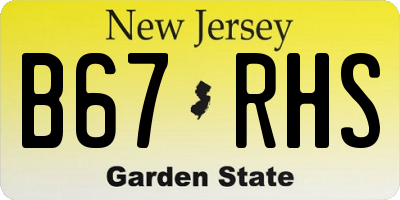 NJ license plate B67RHS