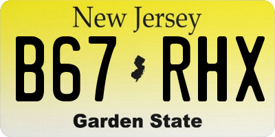 NJ license plate B67RHX