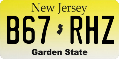 NJ license plate B67RHZ