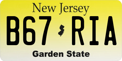 NJ license plate B67RIA