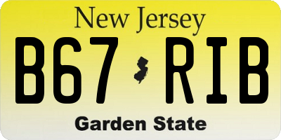 NJ license plate B67RIB