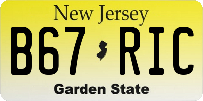 NJ license plate B67RIC