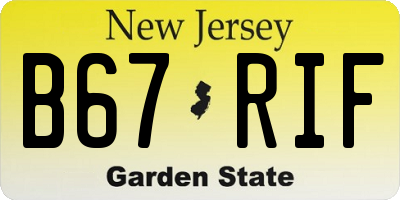 NJ license plate B67RIF