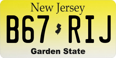 NJ license plate B67RIJ