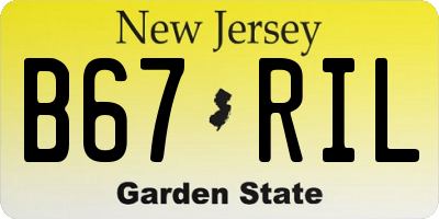 NJ license plate B67RIL