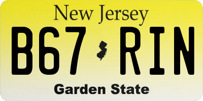 NJ license plate B67RIN