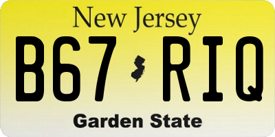 NJ license plate B67RIQ