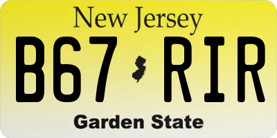 NJ license plate B67RIR